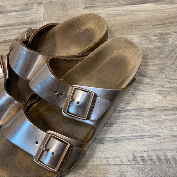 Birkenstock Arizona Metallic Copper Buckle Sandals - Picture 4 of 11
